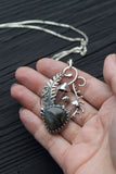 Mushroom necklace with labradorite Silversmithing