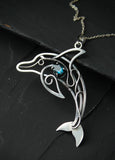 Dolphin pendant Hand fabricated silver jewelry