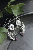 Poppy earrings Silversmithing Floral jewelry Botanical style