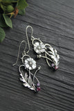 Poppy earrings Silversmithing Floral jewelry Botanical style