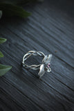 Flower ring Orchid silver jewelry proposal ring Elven style