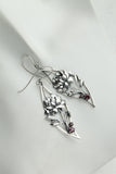 Peony earrings Silver flower jewelry Silversmithing