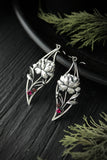 Peony earrings Silver flower jewelry Silversmithing