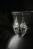 Peony earrings Silver flower jewelry Silversmithing
