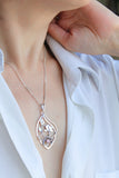 Magnolia flower pendant Handmade silver jewelry
