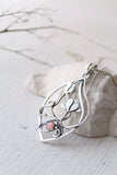 Magnolia flower pendant Handmade silver jewelry