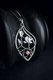 Magnolia flower pendant Handmade silver jewelry