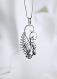 Mushroom pendant Silversmithing Botanical jewelry