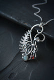 Mushroom pendant Silversmithing Botanical jewelry