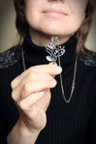 Blueberry pendant Artisan jewelry Silversmithing