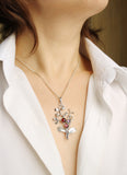 Cranberries pendant silver plant jewelry