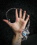 Forest necklace with labradorite Sterling silver wedding necklace Woodland theme