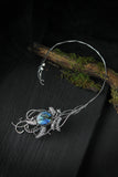 Forest necklace with labradorite Sterling silver wedding necklace Woodland theme
