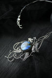 Forest necklace with labradorite Sterling silver wedding necklace Woodland theme