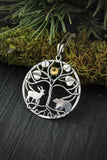 Yggdrasil pendant Silver elven jewelry Forest necklace