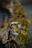 Silver leaf Elven engagement ring Botanical ring Proposal ring