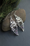 Peony earrings Silver flower jewelry Silversmithing
