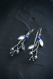 Blueberry silver earrings Artisan jewelry