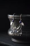 Blueberry silver earrings Artisan jewelry