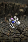 Blueberry ring Botanical engagement ring Silversmithing