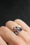 Blueberry ring Botanical engagement ring Silversmithing
