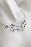 Winter berries necklace Handmade silver jewelry