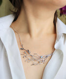 Winter berries necklace Handmade silver jewelry