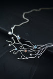 Winter berries necklace Handmade silver jewelry