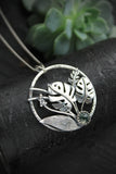 Monstera with initials Silver plant pendant Botanical jewelry