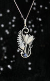 Crocus flower pendant Handmade silver jewelry