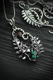 Fern necklace Silver pendant Forest necklace