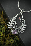 Fern necklace Silver pendant Forest necklace