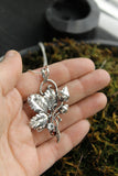 Strawberry silver pendant Plant jewelry Botanical necklace Silversmithing