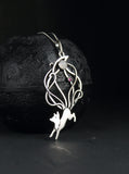 Kitsune pendant Japanese Fox Silversmithing jewelry
