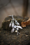 Mistletoe silver pendant Artisan jewelry