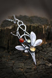 Autumn berries pendant Handgrafted jewelry Silversmithing