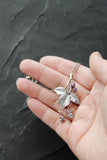 Raspberry silver pendant Silversmithing