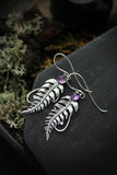 Fern earrings Silver botanical jewelry