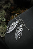 Fern earrings Silver botanical jewelry