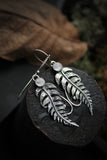 Fern earrings Silver botanical jewelry