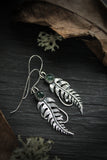 Fern earrings Silver botanical jewelry