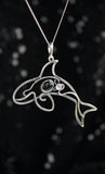 Orca whale silver pendant Artisan jewelry