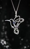 Hummingbird silver pendant Hand fabricated jewelry