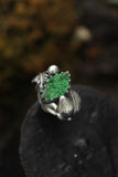 Fern and mushrooms ring Sterling silver botanical jewelry