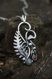 Mushroom pendant Silversmithing Botanical jewelry