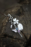 Violet flower pendant Hand fabricated jewelry