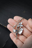 Violet flower pendant Hand fabricated jewelry