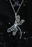 Silver Dragonfly pendant Hand fabricated jewelry