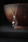 Mushroom necklace for women Woodland nature pendant Amber jewelry
