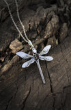 Dragonfly pendant Hand fabricated jewelry